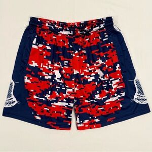 ChalkTalk Sports Lacrosse Shorts Mens Small Beckett Patriotic Digital Camo USA